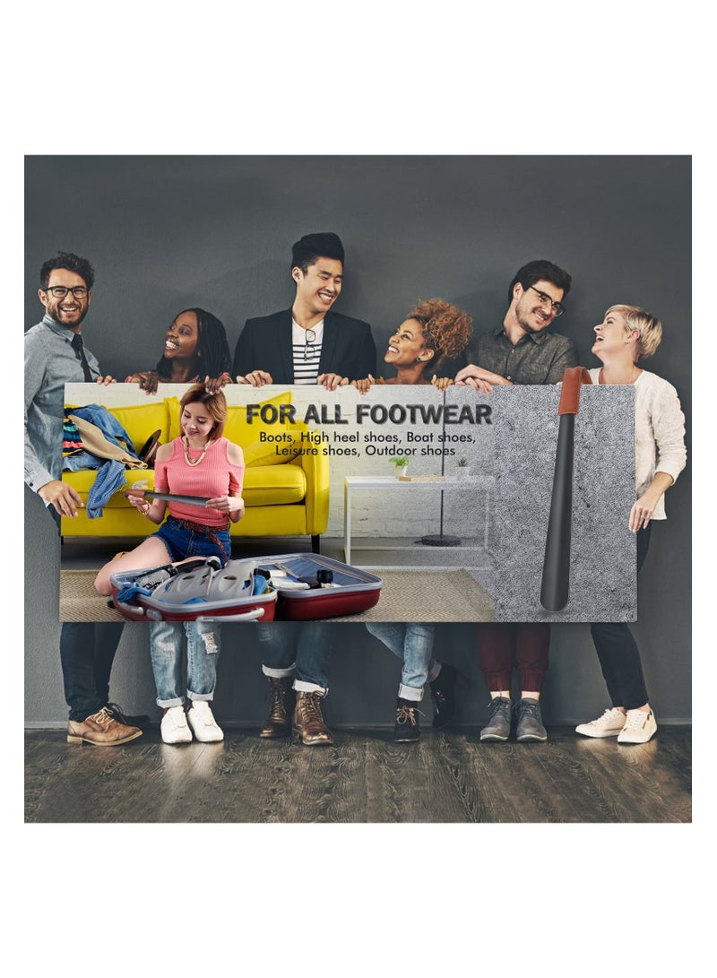 KHAJUL Shoe Horn Long Handle for Seniors,Metal Long Shoehorn Boot Horn for Boots,42CM Boot Horn with Leather Handle Extra Long Shoe Horn for Men Women Kids - Image 5