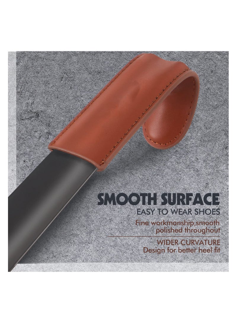 KHAJUL Shoe Horn Long Handle for Seniors,Metal Long Shoehorn Boot Horn for Boots,42CM Boot Horn with Leather Handle Extra Long Shoe Horn for Men Women Kids - Image 3