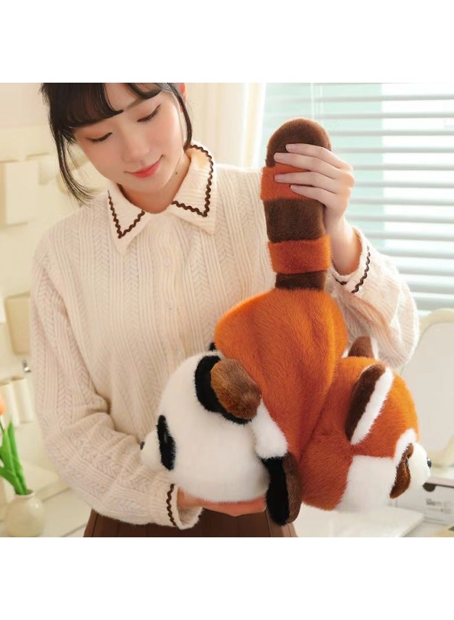 Adorable Realistic Plush Toy Raccoon Transform Birthday Gift Soft Stuffed Animal Doll Available Short Plush Material-Specifications:25cm-Color:Panda Flip Grey Penguin  - Image 3