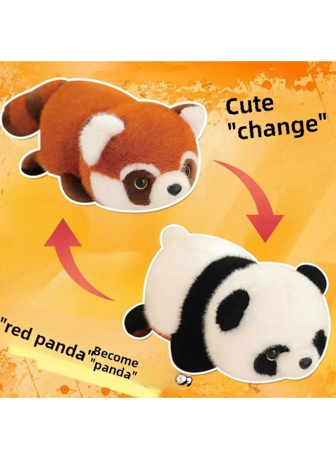 Adorable Realistic Plush Toy Raccoon Transform Birthday Gift Soft Stuffed Animal Doll Available Short Plush Material-Specifications:25cm-Color:Panda Flip Grey Penguin  - Image 5