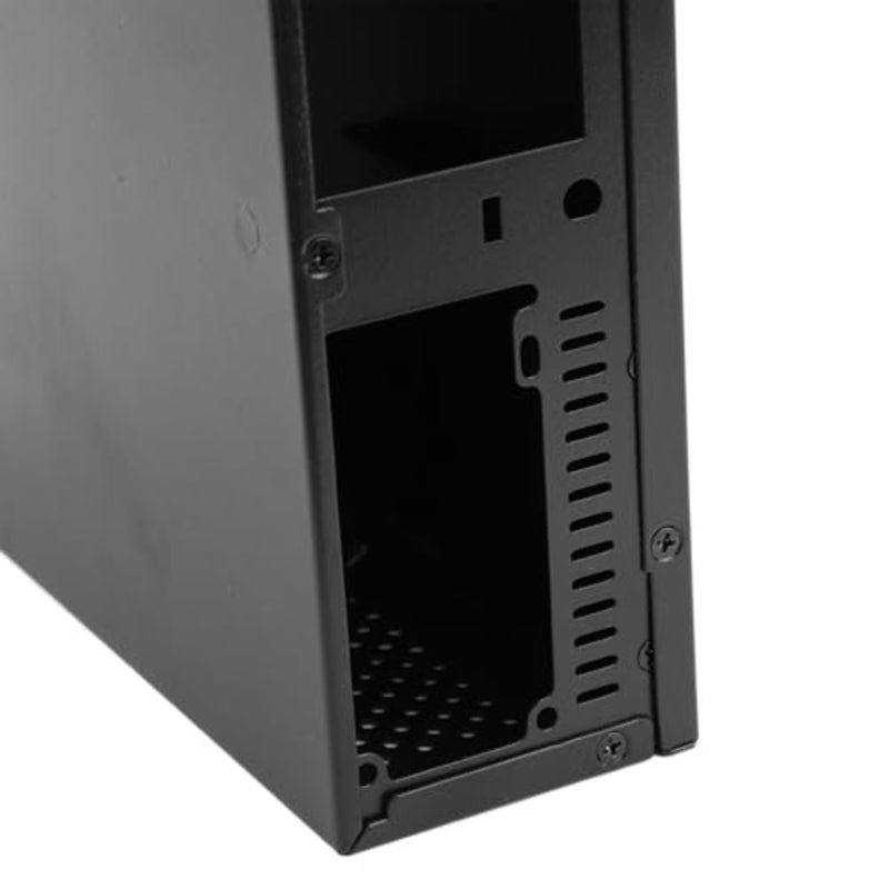 حافظة كمبيوتر ITX صغيرة للبنيات المدمجة، هيكل فولاذي ممتاز، لمسة نهائية سوداء، تدعم SSD ومبرد وحدة المعالجة المركزية مقاس 50 مم مع تبريد فعال وواجهة USB 2.0 - Image 5
