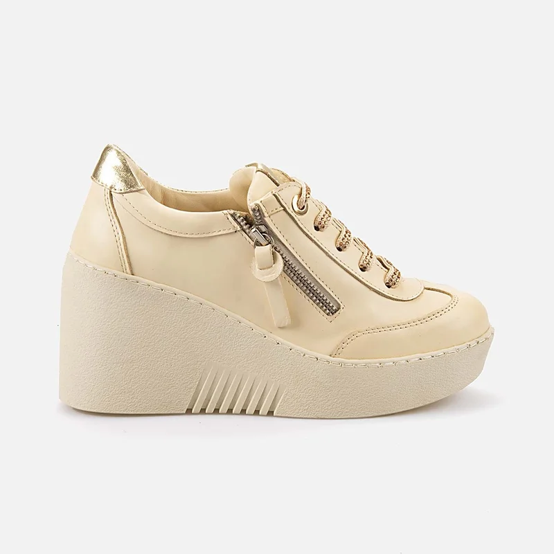 كيمال تانجا Leather Women's Wedge Heel Casual Shoes 23039-06