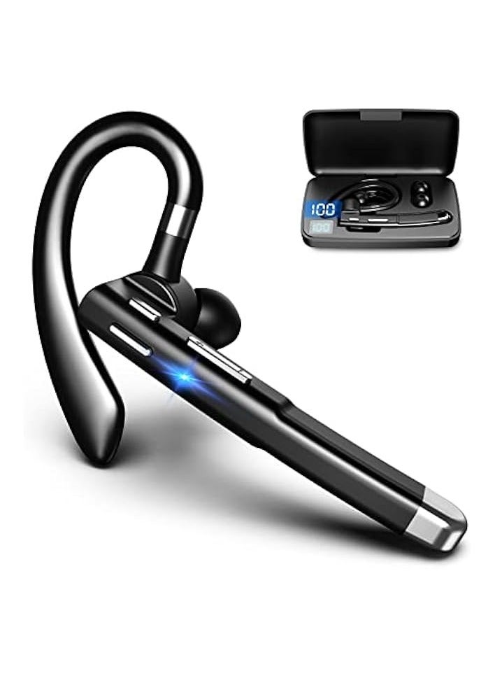 بروماس سماعة بلوتوث للهواتف المحمولة، وقت استعداد يصل إلى 180 ساعة مع علبة شحن LED، ميكروفون قابل للدوران 270 درجة، تحكم باللمس بدون استخدام اليدين، وإصدار بلوتوث 5.1 - Image 1