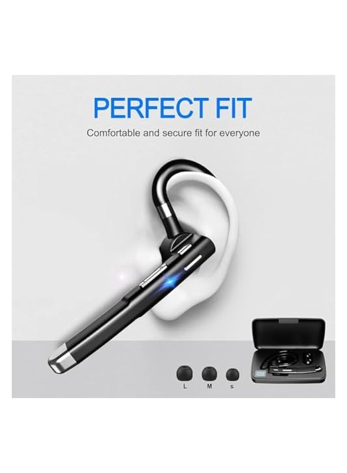 بروماس سماعة بلوتوث للهواتف المحمولة، وقت استعداد يصل إلى 180 ساعة مع علبة شحن LED، ميكروفون قابل للدوران 270 درجة، تحكم باللمس بدون استخدام اليدين، وإصدار بلوتوث 5.1 - Image 5