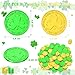 Fullive 200 PCS St Patricks Day Decorations 14 in Shamrock Gold Coins for St Patricks Day Gold Green Lucky Coins Fake Coins Plastic Coins Shamrock Coins Shamrock Decor St Patricks Day Party Decorations - Image 4