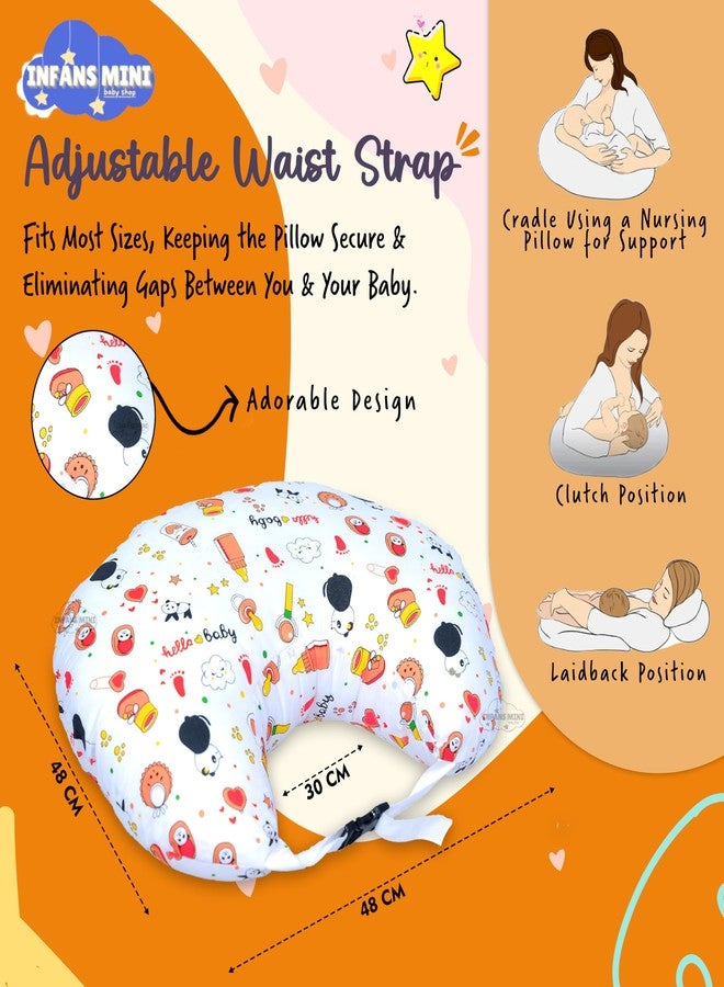 Infans Mini Baby Bedding Set, 3 Pcs Cotton Sleeping Essential|Baby Sleeping Bag|Mother Nursing Feeding Pillow|Mosquito Net Bed for 0-6 Months (Panda Orange) - Image 4