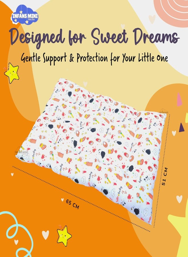 Infans Mini Baby Bedding Set, 3 Pcs Cotton Sleeping Essential|Baby Sleeping Bag|Mother Nursing Feeding Pillow|Mosquito Net Bed for 0-6 Months (Panda Orange) - Image 5