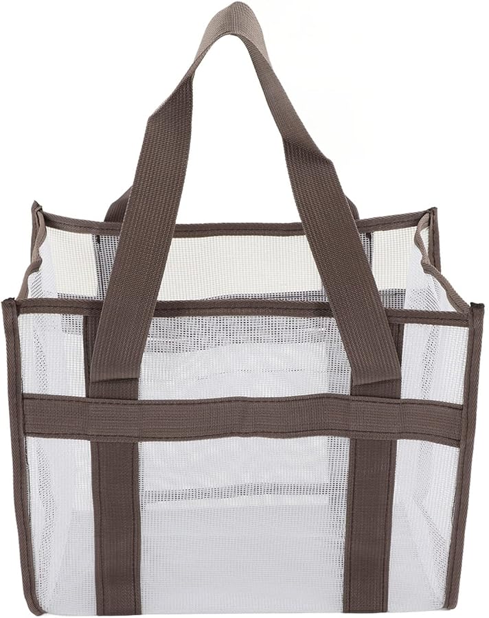 حقيبة شاطئ كبيرة الحجم قابلة للطي من قماش أكسفورد شبكي للتخزين في الهواء الطلق وحمام السباحة والسفر - Image 2