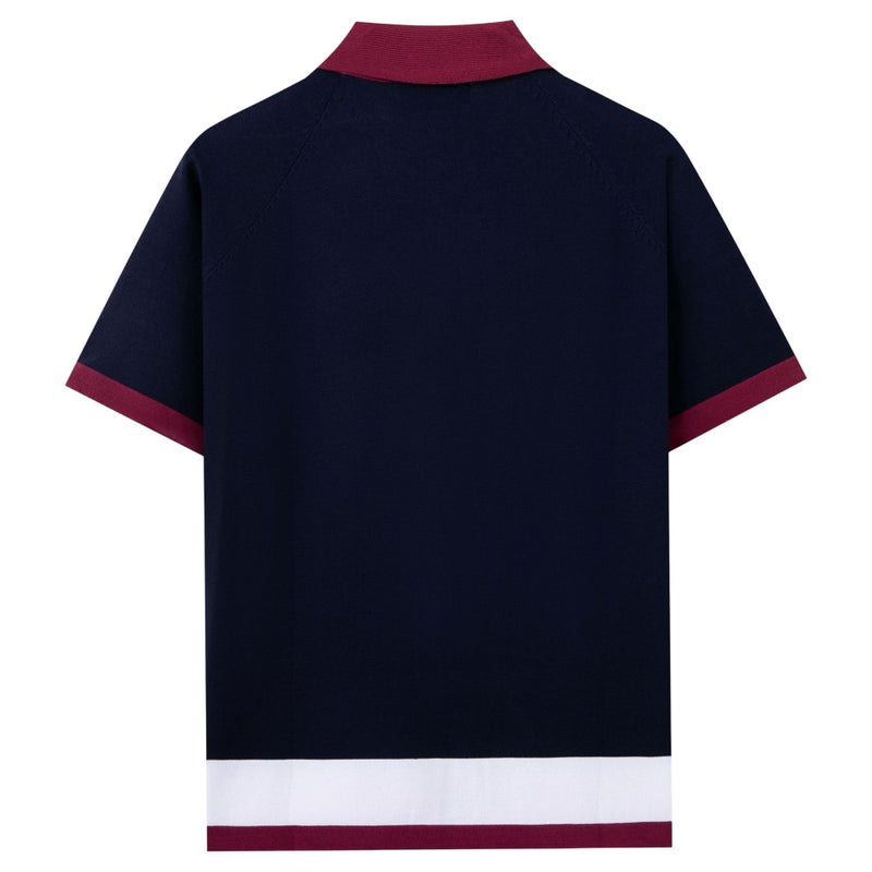 Men's Casual Contrast Knit Polo Shirt Short Sleeve SJ0008 - Image 3