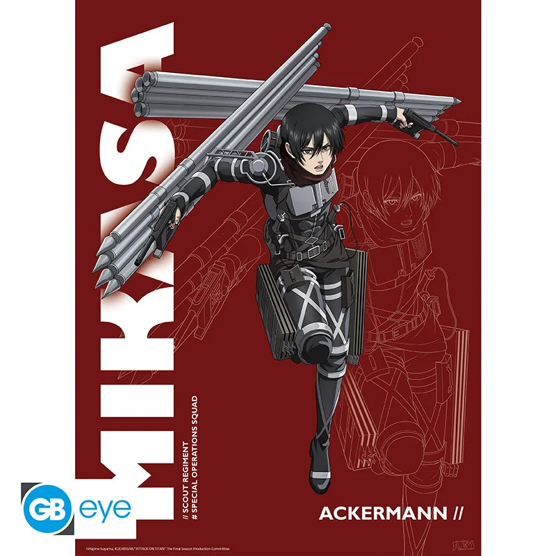 ABYstyle Attack on Titan Levi & Mikasa 2-Pack Posters (52x38cm)