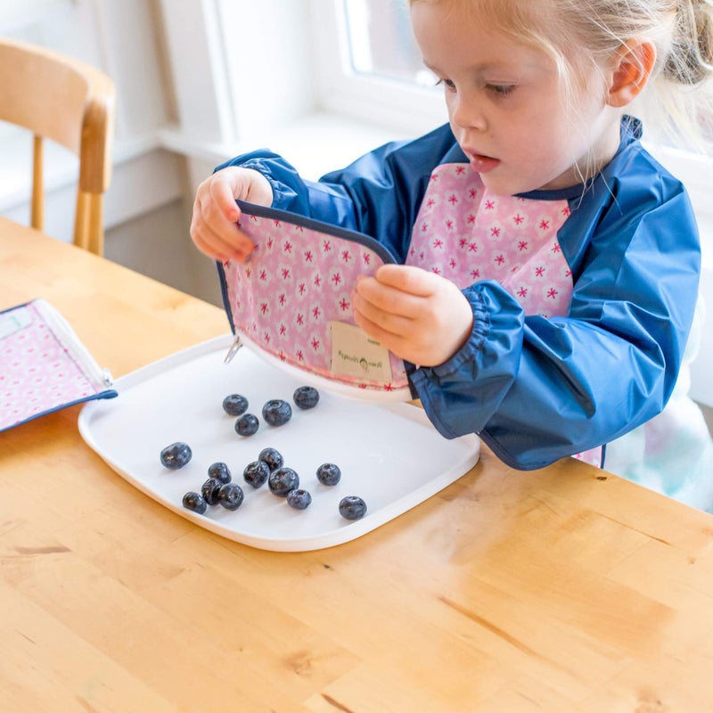 green sprouts Easy-wear Long Sleeve Bib | Waterproof Protection | Flipped Pocket, Soft Material, Easy Clean Smock - Image 5