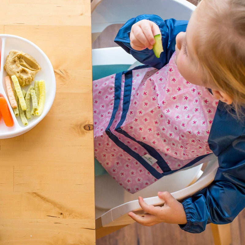 green sprouts Easy-wear Long Sleeve Bib | Waterproof Protection | Flipped Pocket, Soft Material, Easy Clean Smock - Image 4