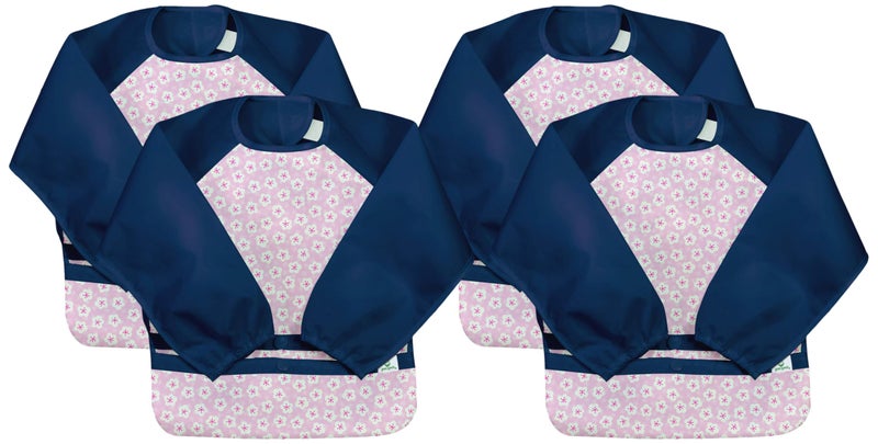 green sprouts Easy-wear Long Sleeve Bib | Waterproof Protection | Flipped Pocket, Soft Material, Easy Clean Smock - Image 1