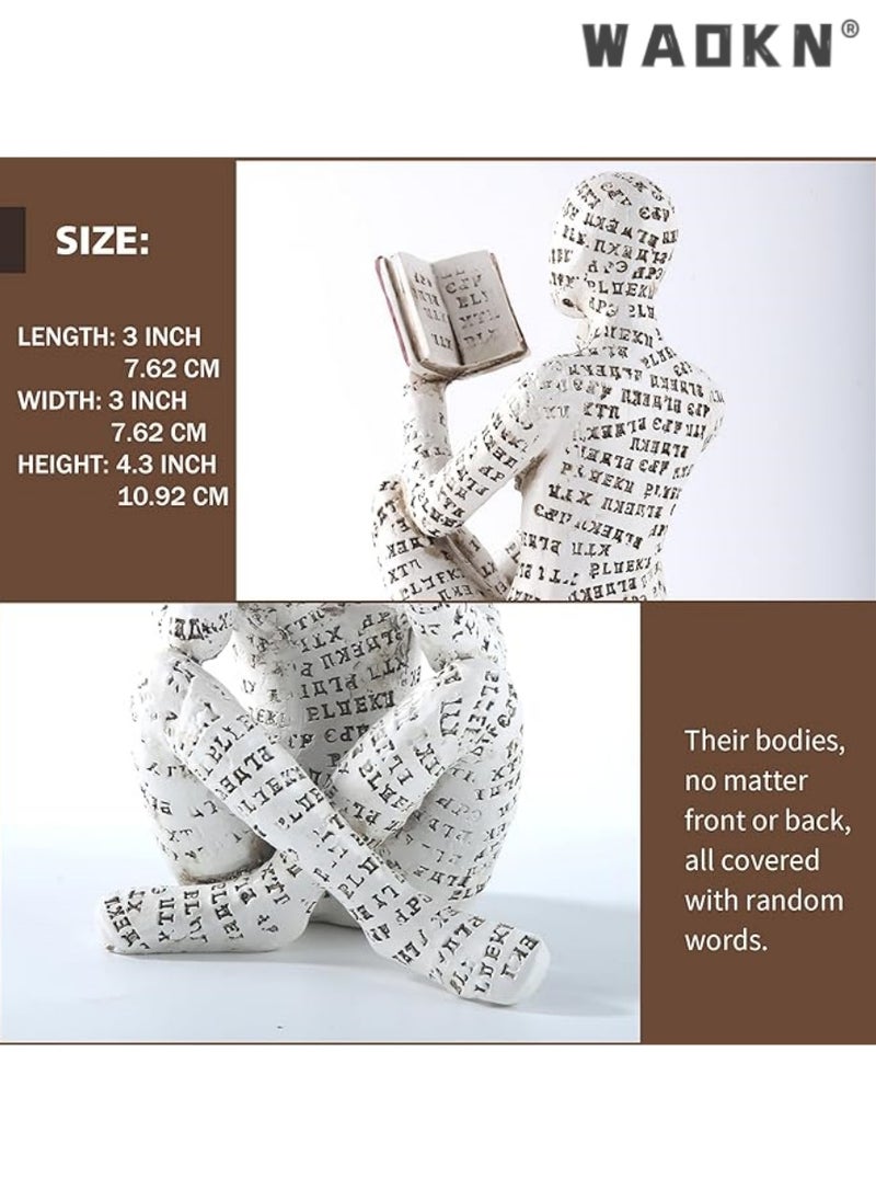 WAOKN Home Decor Pulp Reading Women Thinker Statue Aesthetic Sculpture Room Decor Modern Abstract Decoration on Shelf Table Desk 3 Pack  - Image 3
