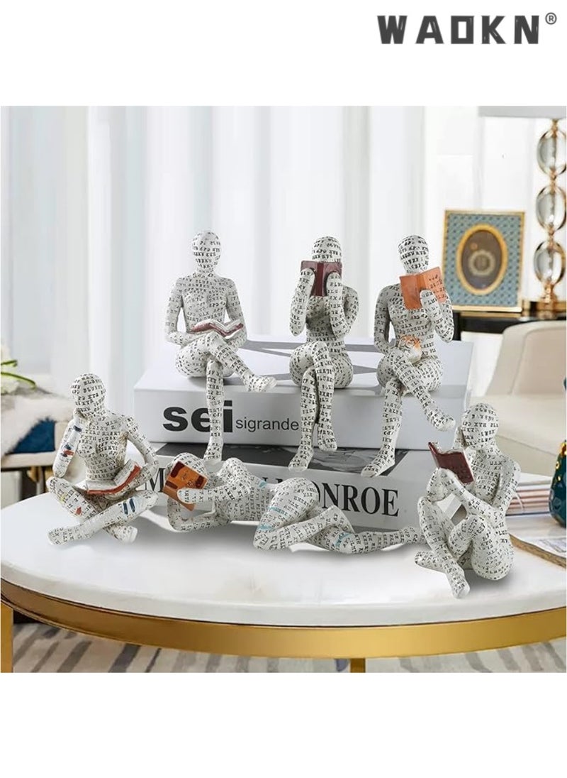 WAOKN Home Decor Pulp Reading Women Thinker Statue Aesthetic Sculpture Room Decor Modern Abstract Decoration on Shelf Table Desk 3 Pack  - Image 2