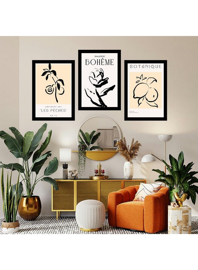 MyTees BOHO Set of 3 BOHO Modern Art Premium Brown frame Bohemian Painting for Wall Decoration Digital Reprint 13.5 inch x 10.5 inch Bohemian Painting (With Frame, Pack of 3) - Image 3