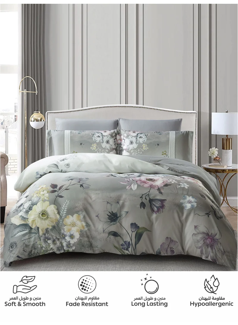 دوناتيلا طقم غطاء لحاف مشجر 6 قطع مقاس مزدوج يناسب سرير 200×200 سم مايكروفايبر ناعم , تصميم راقي و انيق , يناسب جميع الفصول (لا يشمل حشوة اللحاف)