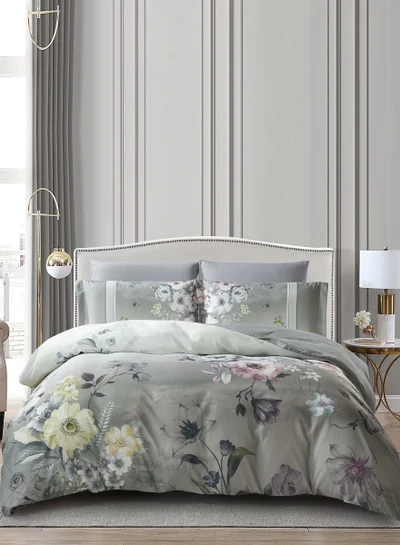 Donetella Digital Print Duvet cover Set, King Size 220x240 cm - 6-Pcs Bed Set, ,Emirate Collection, Microfiber - 1 Duvet Cover, 1 Fitted Sheet, 2 Pillow Shams, 2 Pillowcases (Filler Not Include)