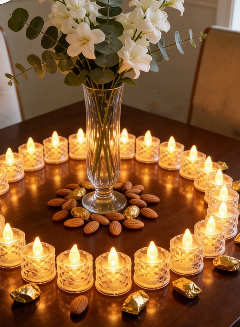 Yoawllty Ramadan Lights, 24 Packs Flameless Votive Candles, Flameless Flickering Electric Fake Candle, Battery Operated LED Lights in Warm White for Ramadan Decoration - Image 3