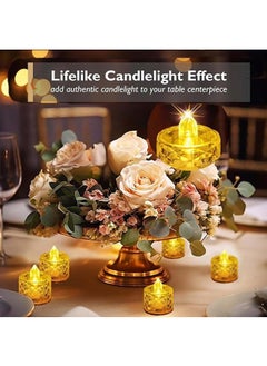 Yoawllty 24 Packs Flameless Votive Candles,Flameless Flickering Electric Fake Candle,Battery Operated LED Tea Lights in Warm White for Wedding and Table  - Image 3