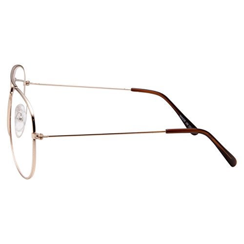 grinderPUNCH Classic Men's Or Women's Fashion Gold Aviator Glasses (3 Sizes) - LARGE - Image 3