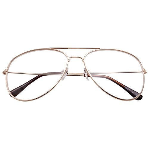 grinderPUNCH Classic Men's Or Women's Fashion Gold Aviator Glasses (3 Sizes) - LARGE - Image 2