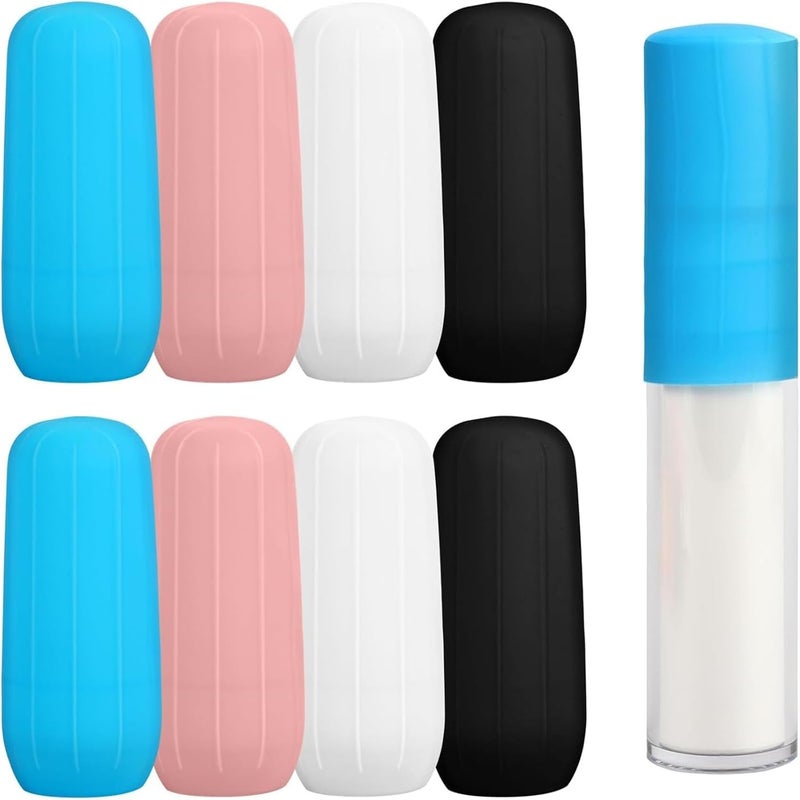 Bukela 8 Pack Silicone Bottle Covers Leak Proof Sleeves for Travel Container Elastic Sleeve for Leak Proofing Reusable Travel Containers Sleeves for Body Wash Shampoo Container - Image 1
