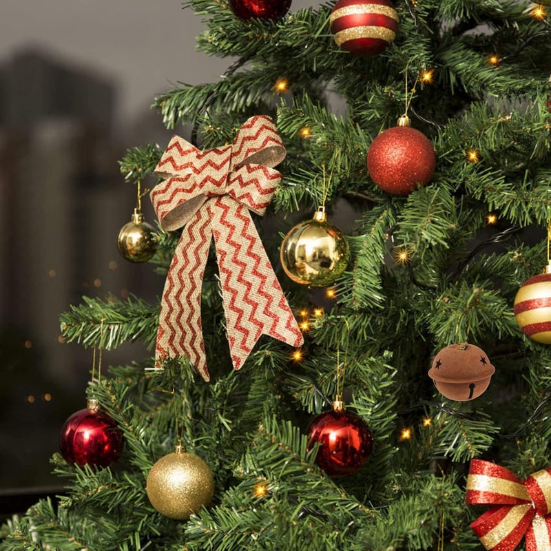 comfrt 12pcs Metal Craft Bells Rusty Christmas Tree Pendants Christmas Jingle Bells with Star Cutouts for Christmas Holiday Craft Decorations 40mm - Image 4