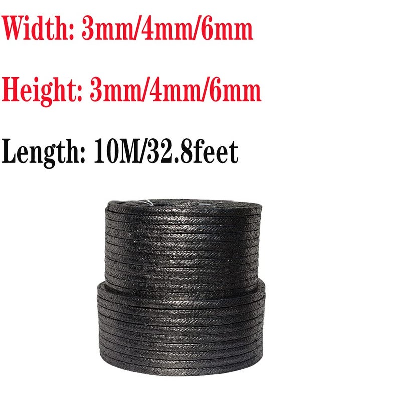 Graphite Braided Packing Seal 3x3 10m High Temperature Chemical Resistant for Valves Pumps - Image 4