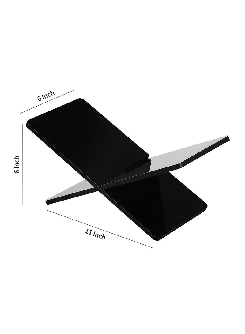 Excefore Acrylic Book Stand, Black Acrylic Open Book Display Stand, Reading Stand for Open and Closed Books, Bible, Cookbook, Magazines, Textbooks, Recipe Holder Picture Display, 6 x 11 x 6 - Image 4