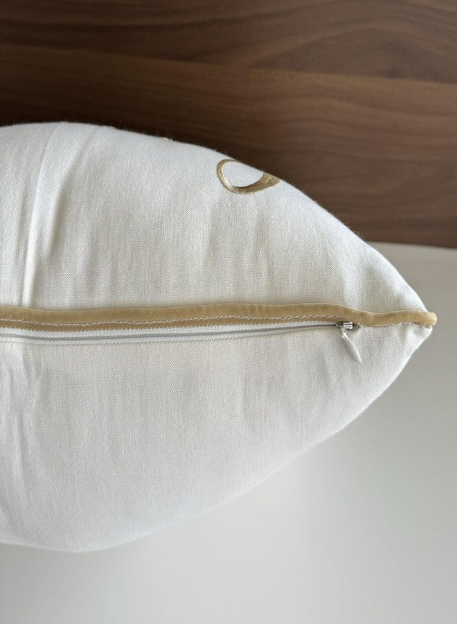 YugTex Family Embroidered Decorative Lumbar Accent Throw Pillow Cover - 12x20 Inches, Ivory-Beige - Image 5