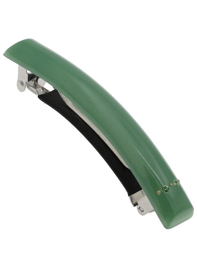 Camila Paris CP3448 French Hair Barrette Clip for Girls Green, Rubberized Metal Clasp Strong Hold Grip Hair Clips for Women, No Slip Durable and Styling Girls Hair Accessories, Made in France - Image 1