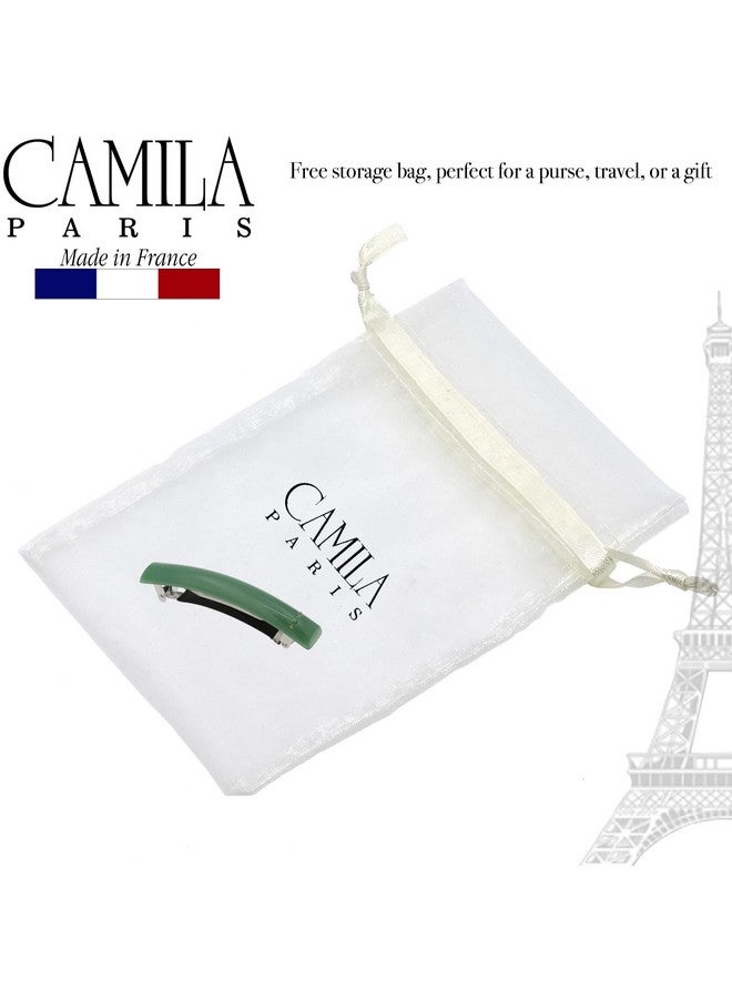 Camila Paris CP3448 French Hair Barrette Clip for Girls Green, Rubberized Metal Clasp Strong Hold Grip Hair Clips for Women, No Slip Durable and Styling Girls Hair Accessories, Made in France - Image 4