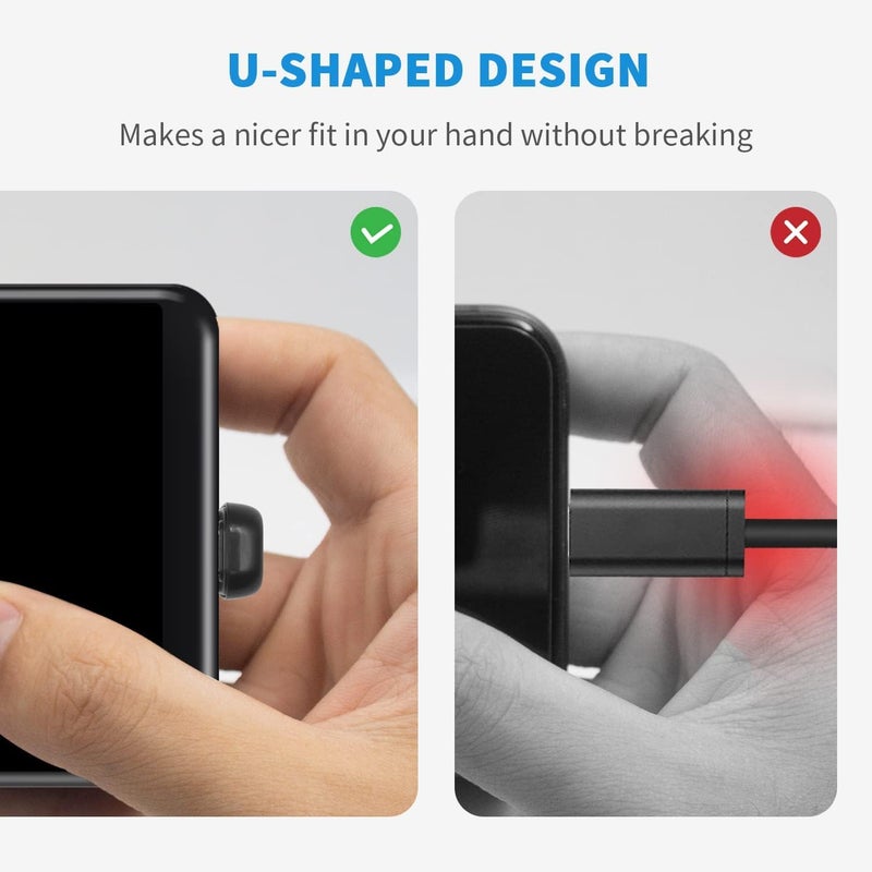 ETZIN محول USB C بزاوية 180 درجة 40Gbps، شكل U ذكر إلى أنثى محول موسع متوافق مع Rog Ally و Steam Deck و Switch - Image 4