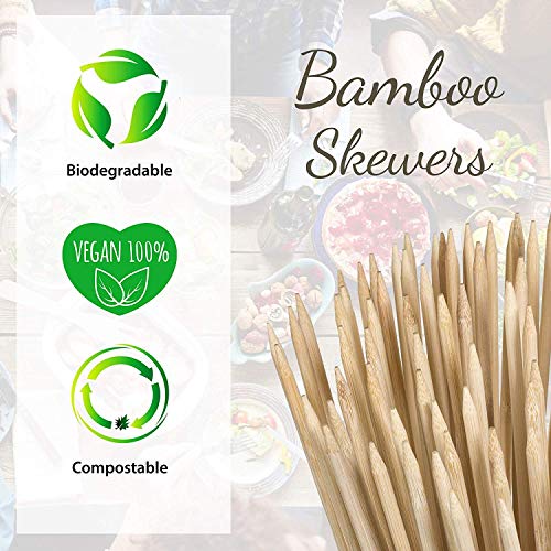 EOS- BUILDING TRUST EOS- Bamboo BBQ Sticks/Kebab Sticks/Wooden skewers/Bamboo Skewers/Roasting Oven, Microwave and Pan, BBQ Friendly for Kabab, Paneer Tikka, Seekh, Barbeque, and Grilling 6 inches (2.3mm Thickness) - Image 3