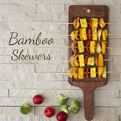 EOS- BUILDING TRUST EOS- Bamboo BBQ Sticks/Kebab Sticks/Wooden skewers/Bamboo Skewers/Roasting Oven, Microwave and Pan, BBQ Friendly for Kabab, Paneer Tikka, Seekh, Barbeque, and Grilling 6 inches (2.3mm Thickness) - Image 5