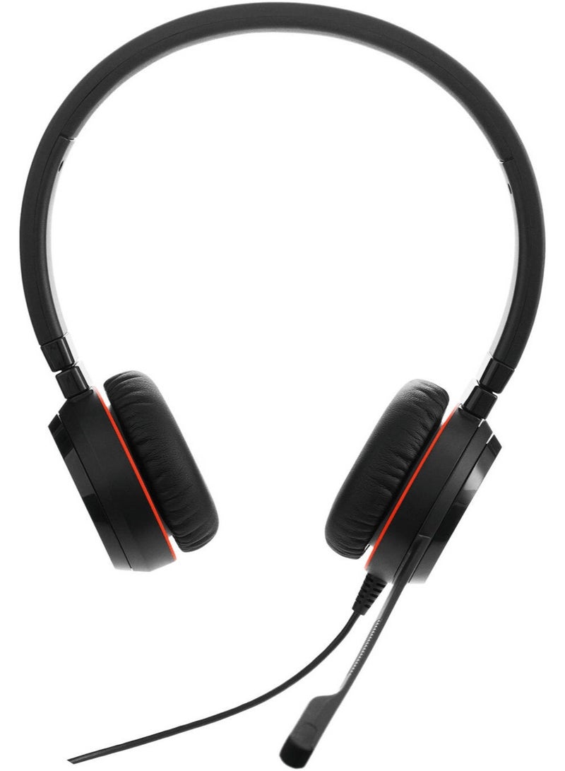 جابرا سماعة رأس سلكية ستيريو USB Evolve 20SE MS مع ميكروفون لإلغاء الضوضاء، تحكم في مستوى الصوت والمكالمات، حماية PeakStop، صوت عريض النطاق، تصميم ثنائي الأذن، معتمد من Microsoft Teams، محول USB-A/USB-C – أسود | 4999-823-369 - Image 2