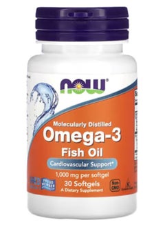 now Now Foods Omega 3 Fish Oil 1000 mg 30 Softgels 1000 Mg Per  - Image 1