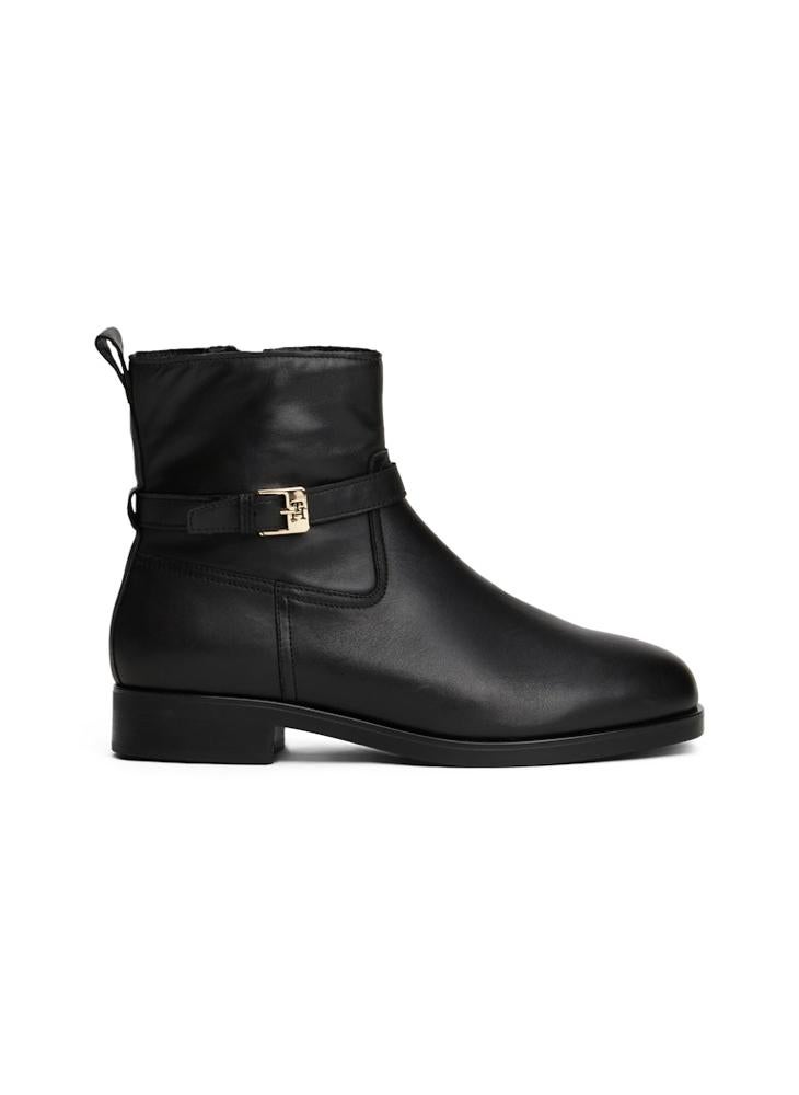 TOMMY HILFIGER Buckle Riding Leather Bootie - Image 1