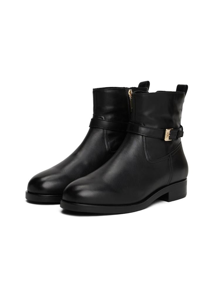 TOMMY HILFIGER Buckle Riding Leather Bootie - Image 3