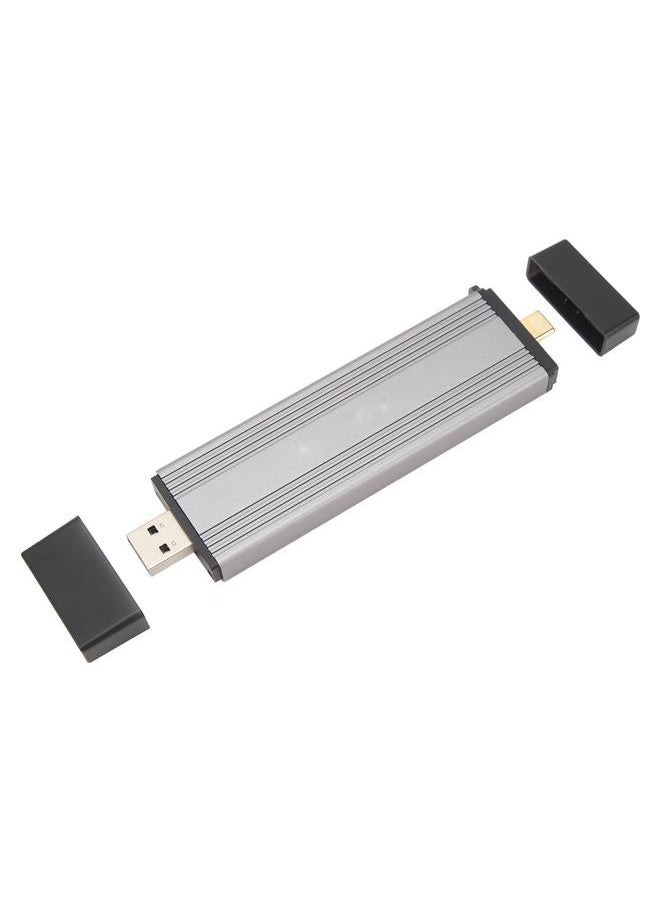 Thoraya - M.2 Nvme PCIE/NGFF SATA SSD Enclosure Dual Protocol SSD Enclosure USB3.2 Gen2+Type-c Dual Connector Portable Aluminum Alloy Hard Drive Enclosure - Image 1