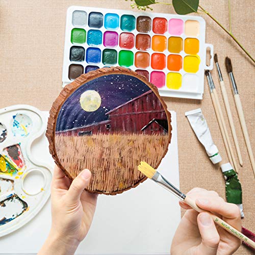 Fuyit Unfinished Wood Slices for Centerpieces, 6Pcs 6-6.3 Inch Natural Wooden Round Discs with Bark for Rustic DIY Crafts, Table Base, Wedding Decoration - Image 4