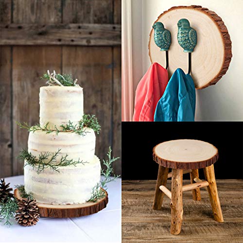 Fuyit Unfinished Wood Slices for Centerpieces, 6Pcs 6-6.3 Inch Natural Wooden Round Discs with Bark for Rustic DIY Crafts, Table Base, Wedding Decoration - Image 5