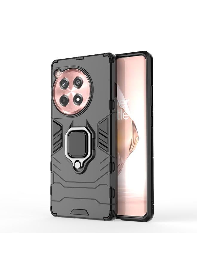 erorex For OnePlus 12R / Ace 3 5G Shockproof PC + TPU Holder Phone Case(Black) 