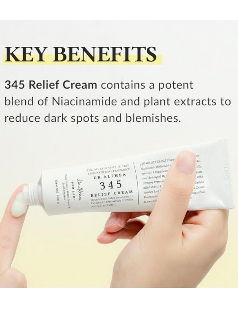 Dr.althea كريم دكتور ألثيا 345 لتخفيف جميع أنواع البشرة، مرطب يومي للوجه، كريم إصلاح مكثف ريسفيراترول، رعاية تخفيف العيوب، استعادة وراحة وترطيب مع النياسيناميد، بانثينول، العناية بالبشرة النباتية لجميع أنواع البشرة - 1.69 أونصة سائلة / 50 مل - Image 3