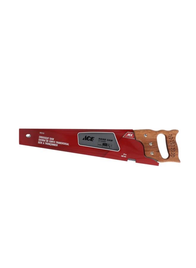 ACE 9-TPI Hardened and Tempered Hardwood Grip Crosscut Saw Silver and Brown 508mm XM18010599 - Image 1