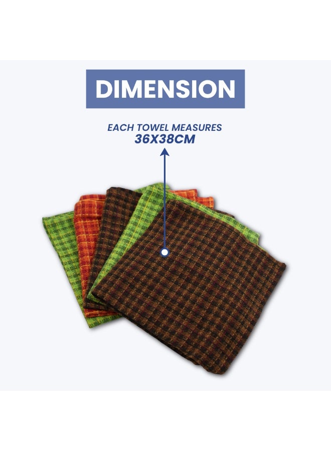 BLOR Multipurpose Microfiber Kitchen Towels 5 Pieces - Ultra Soft, Quick Dry, Reusable & Super Absorbent Dish Towels for Kitchen, Car, Dusting - Cleaning Cloths | 36x38cm - Image 5