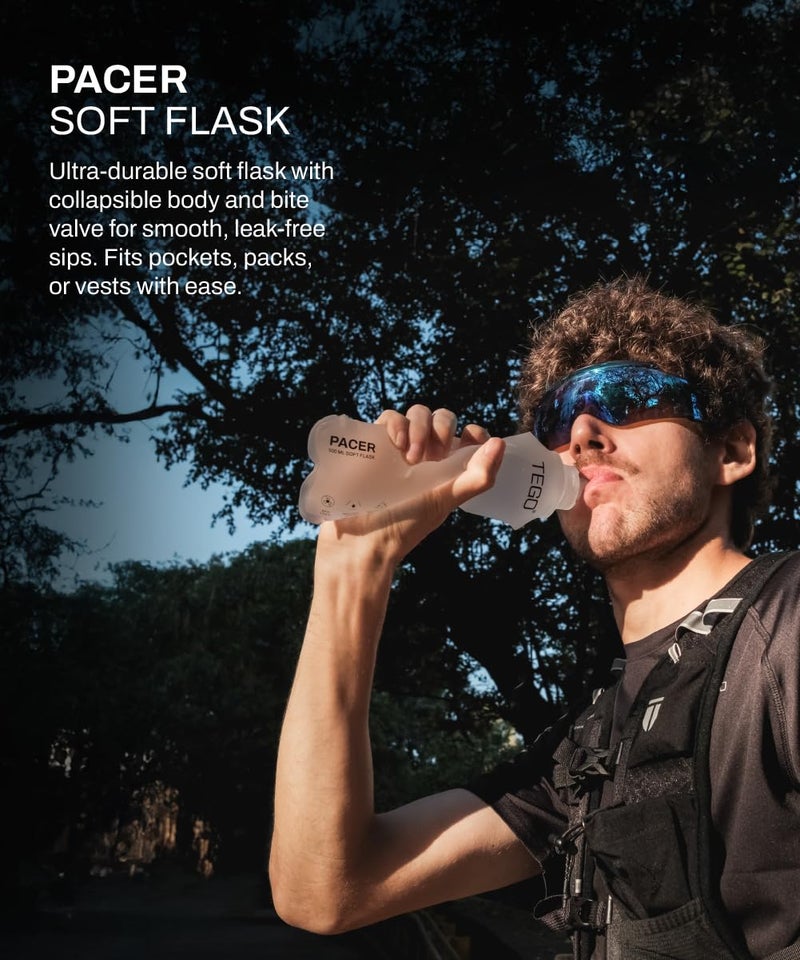 TEGO Pacer Soft Flask – Foldable 250mL/500mL TPU Bottle for Running, Camping, and Outdoor Sports (White, 250 ml) - Image 5