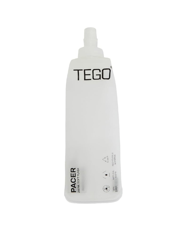 TEGO Pacer Soft Flask – Foldable 250mL/500mL TPU Bottle for Running, Camping, and Outdoor Sports (White, 250 ml) - Image 1