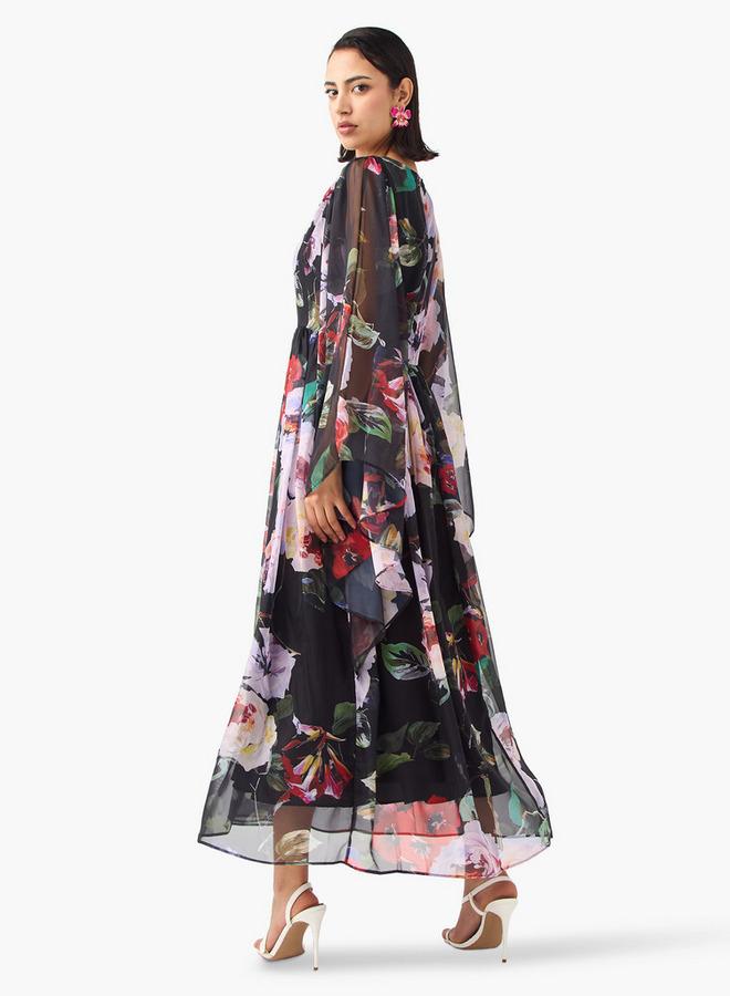 تواكستريمز فستان بطبعة زهور وأكمام منفوشة - Image 3